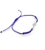 Pulsera bicicleta mountain bike plata ley macrame lila