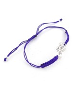 Pulsera bicicleta carretera de plata ley macrame lila