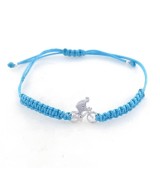 Braçalet ciclista plata macrame blau clar