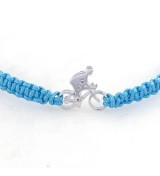 Braçalet ciclista plata macrame blau clar