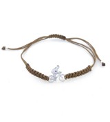 Braçalet ciclista plata macrame daurat