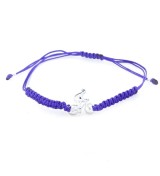 Braçalet ciclista plata macramé lila