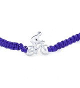 Braçalet ciclista plata macramé lila