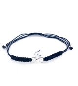 Braçalet ciclista plata macramé negre