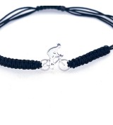 Braçalet ciclista plata macramé negre