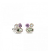 Pendientes plata primera ley cuarzo color