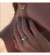 Anell plata rodiada circonites lineargent