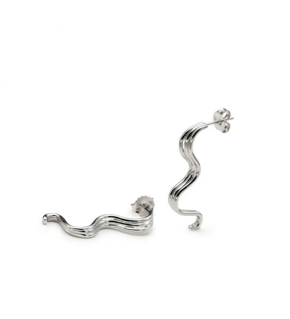 Arracades llargues plata ondulades Lineargent