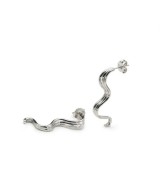 Pendientes largos plata ondulados Lineargent