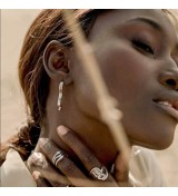 Pendientes largos plata ondulados Lineargent