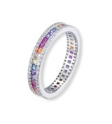 Anillo plata circonitas multicolor