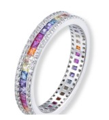 Anillo plata circonitas multicolor